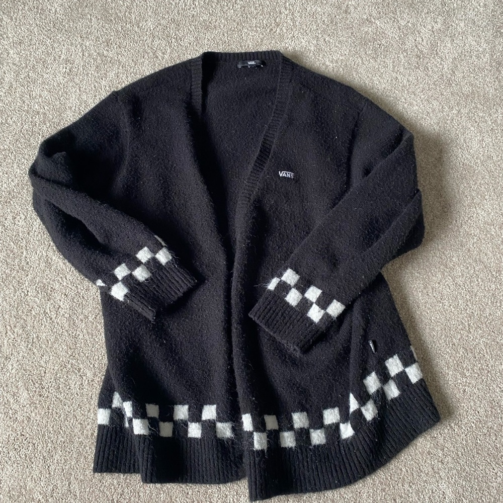 Vans Black and White Checkered Cardigan